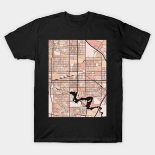 Regina Map Pattern in Soft Pink Pastels T-Shirt